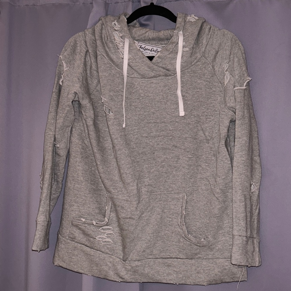 Chelsea DeBoer by Lily & Lotti distressed hoodie